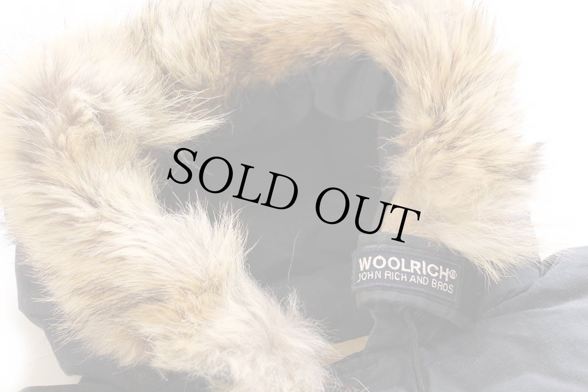 画像7: 00s USA製 WOOLRICH JOHN RICH&BROS ウールリッチ コヨーテファー アークティックパーカー ダウンコート 紺 フェード L★B-9タイプ (7)