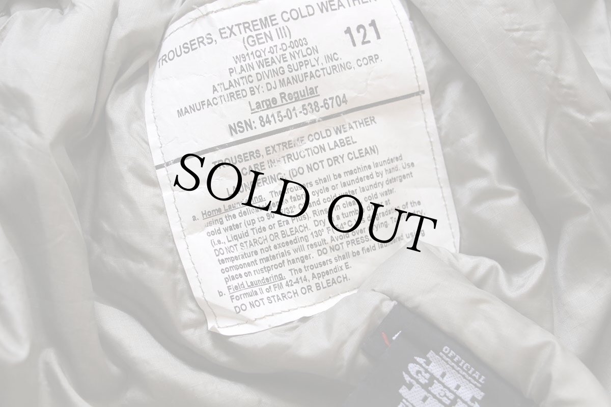 画像6: 00s 米軍 U.S.ARMY ECWCS GEN3 LEVEL7 PRIMALOFTプリマロフト オーバーパンツ アーバングレー L-R (6)