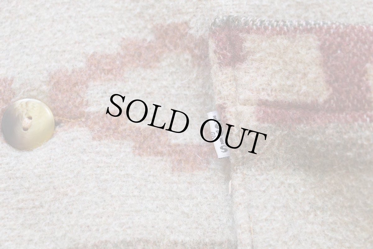 画像5: 90s イタリア製 Levi'sリーバイス フォークロア柄 フーデッド ウール混 ブランケット コート S★ユーロ (5)