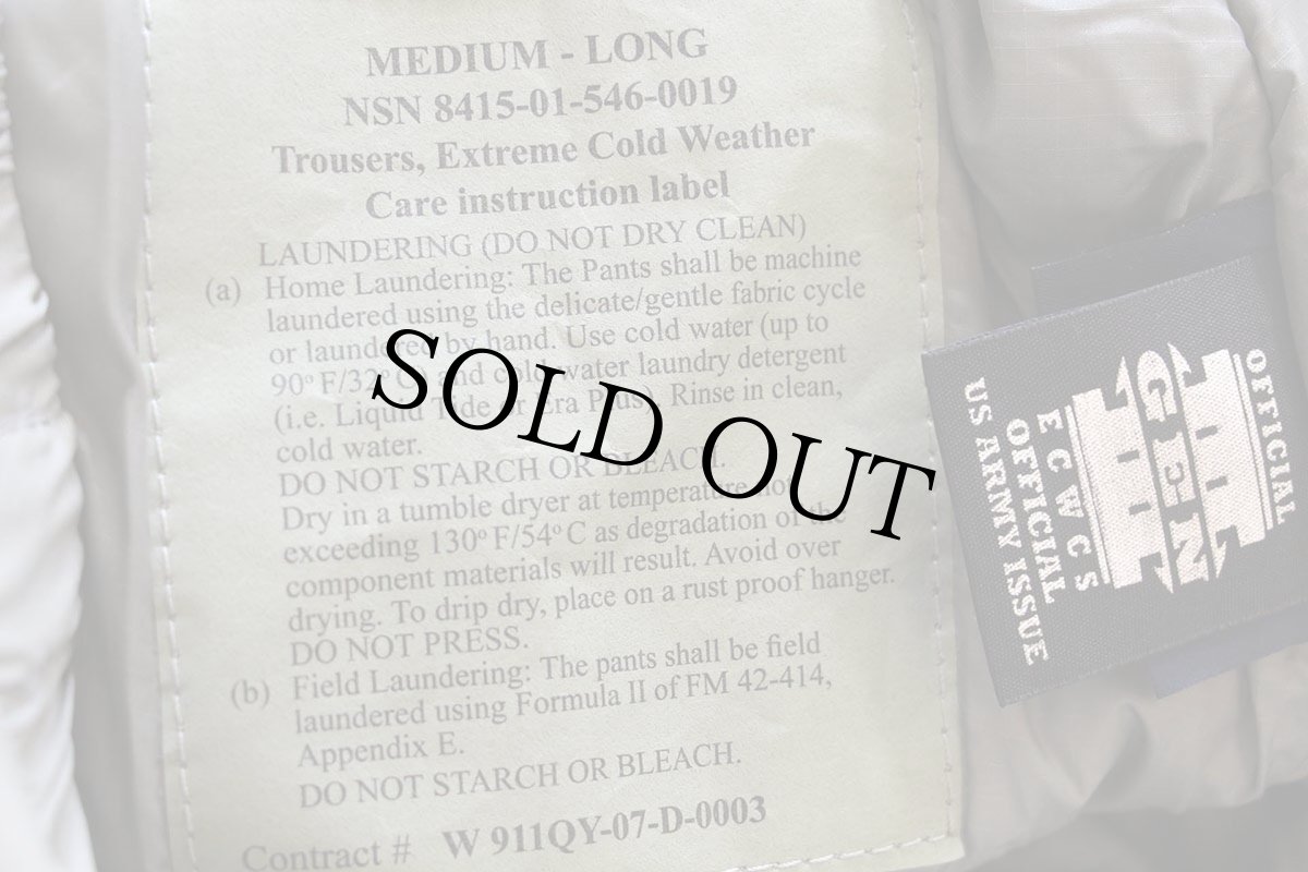 画像7: デッドストック★00s USA製 米軍 U.S.ARMY ECWCS GEN3 LEVEL7 PRIMALOFTプリマロフト オーバーパンツ アーバングレー M-L (7)