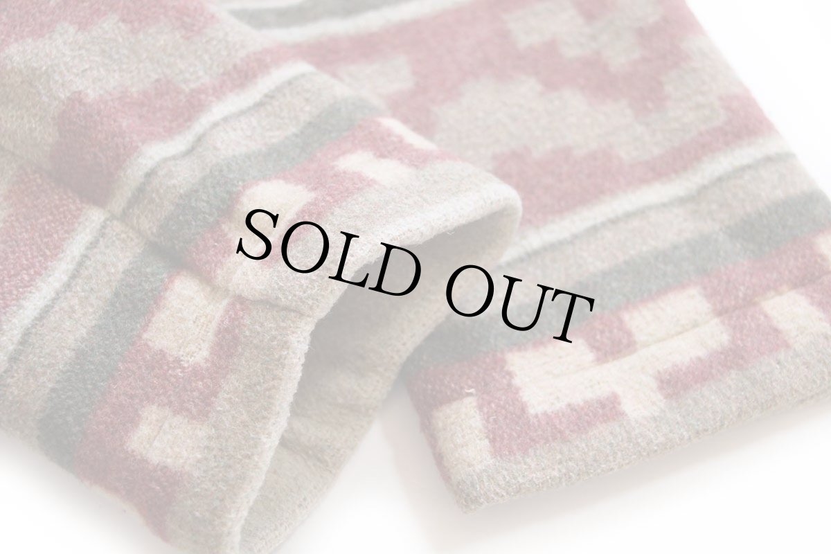 画像6: 90s イタリア製 Levi'sリーバイス フォークロア柄 フーデッド ウール混 ブランケット コート S★ユーロ (6)