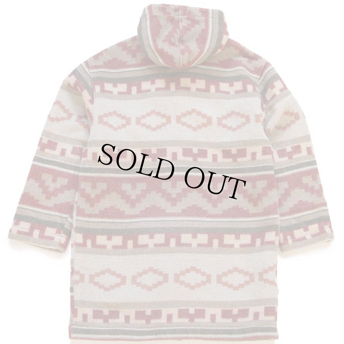 画像2: 90s イタリア製 Levi'sリーバイス フォークロア柄 フーデッド ウール混 ブランケット コート S★ユーロ (2)