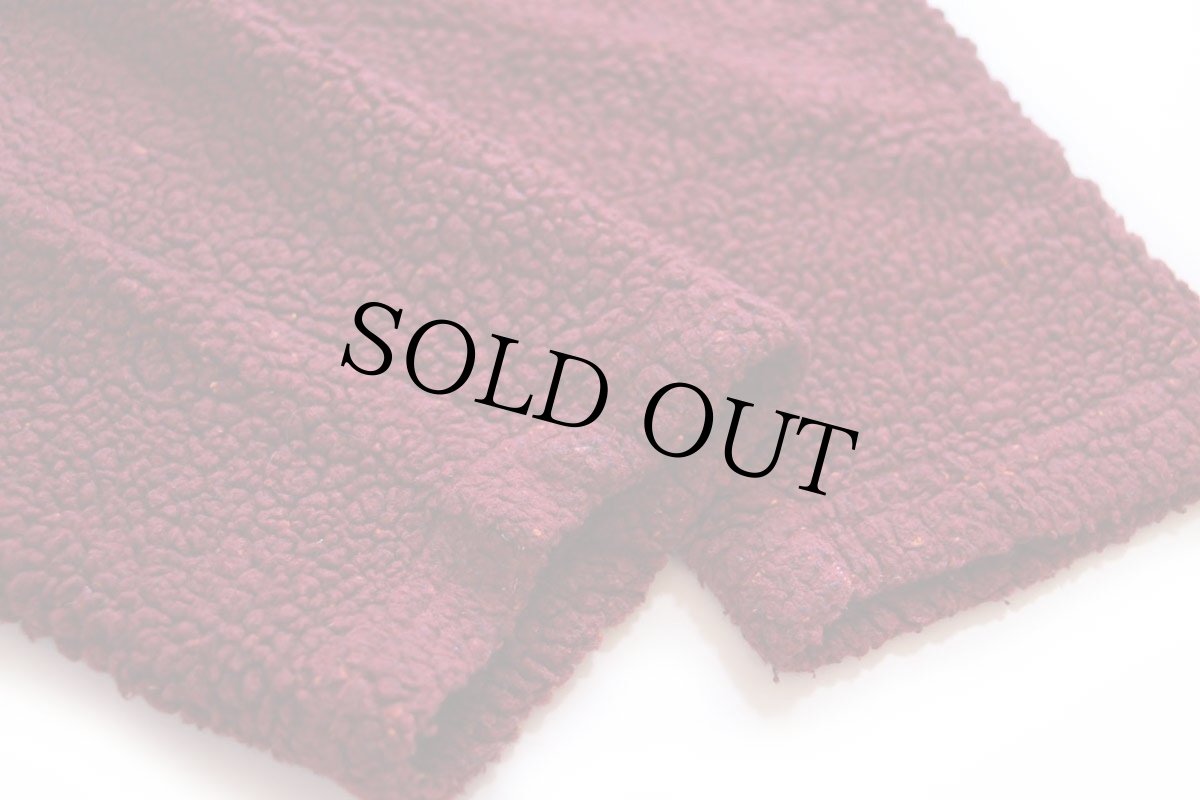 画像6: 90s Early Winters モックネック パイル フリース スウェット 濃赤 ミックス (6)