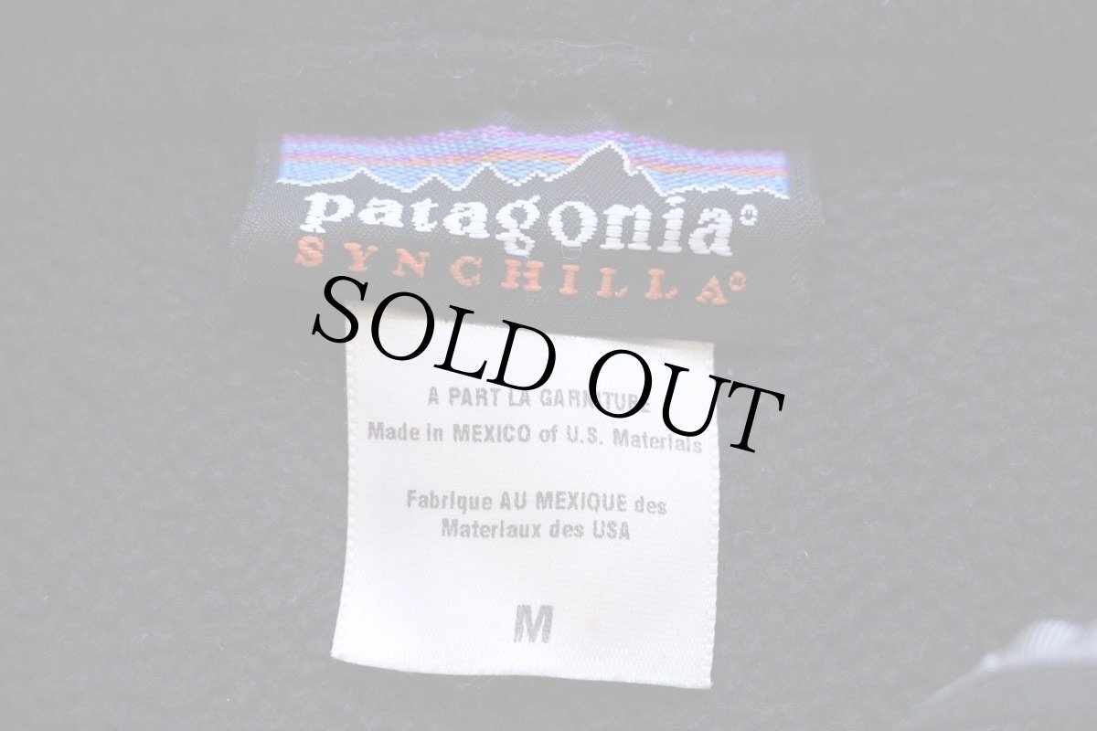 画像4: 00s patagoniaパタゴニア Full Throttle ロゴ刺繍 マースピアル ハーフジップ シンチラ フリース 黒 M (4)