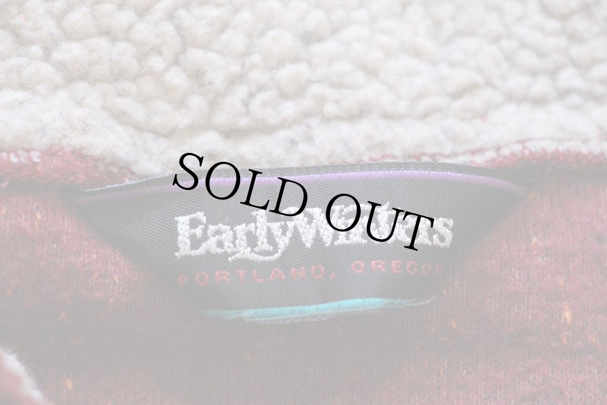 画像4: 90s Early Winters モックネック パイル フリース スウェット 濃赤 ミックス (4)