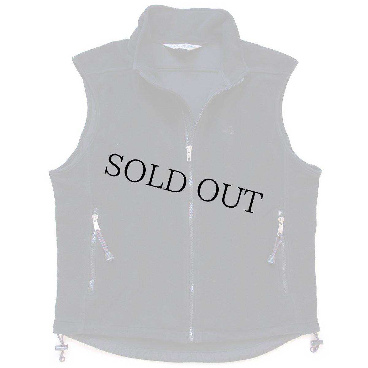 画像1: 90s USA製 EMS ワンポイント ロゴ刺繍 POLARTEC WINDBLOC フリースベスト 黒 M (1)