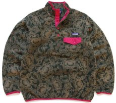 画像1: patagoniaパタゴニア フラワー 総柄 シンチラ フリース スナップT BLFT W-M (1)