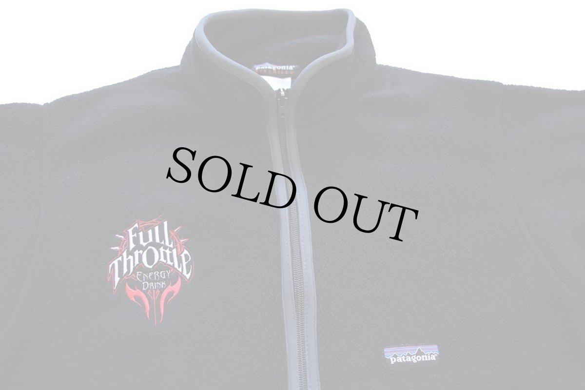 画像3: 00s patagoniaパタゴニア Full Throttle ロゴ刺繍 マースピアル ハーフジップ シンチラ フリース 黒 M (3)