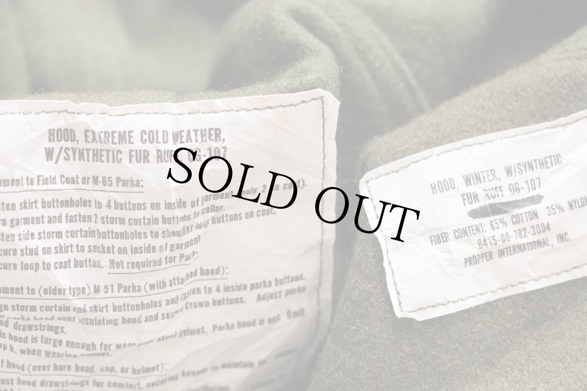 画像5: 70s 米軍 U.S.ARMY キルティングライナー&フード付き M-65パーカー★ALPHAアルファ モッズコート フィッシュテール フルセット (5)