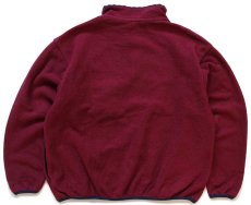 画像2: 90s USA製 EMS チロリアンテープ プルオーバー フリース ワインレッド×紺 L (2)