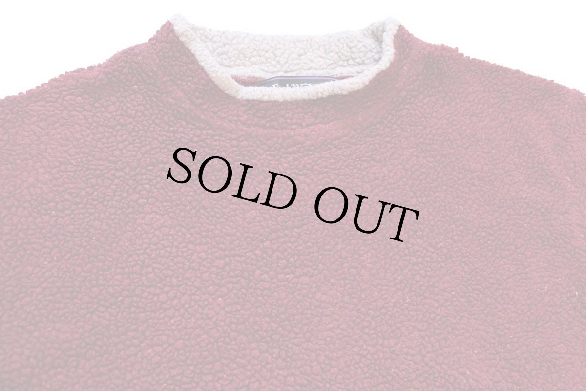 画像3: 90s Early Winters モックネック パイル フリース スウェット 濃赤 ミックス (3)