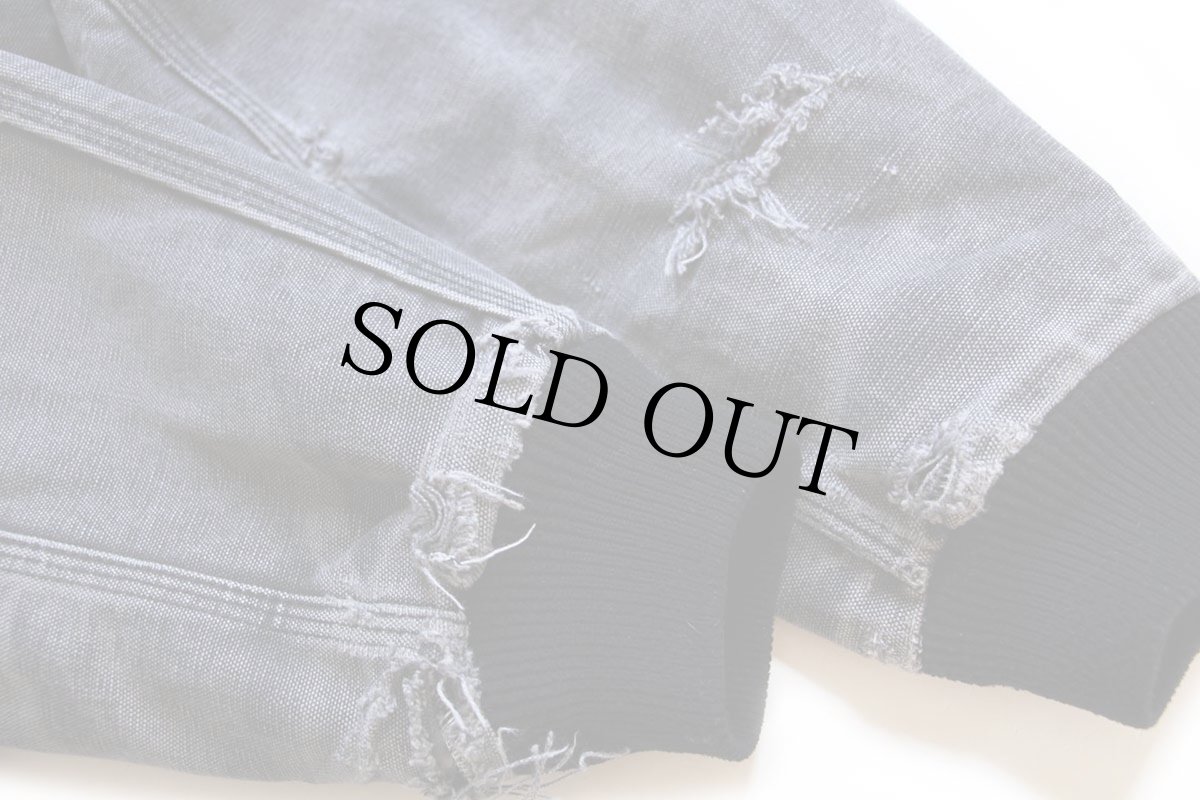 画像8: 90s carharttカーハート キルティングライナー ダック地 サンタフェジャケット ボロ 黒 フェード (8)