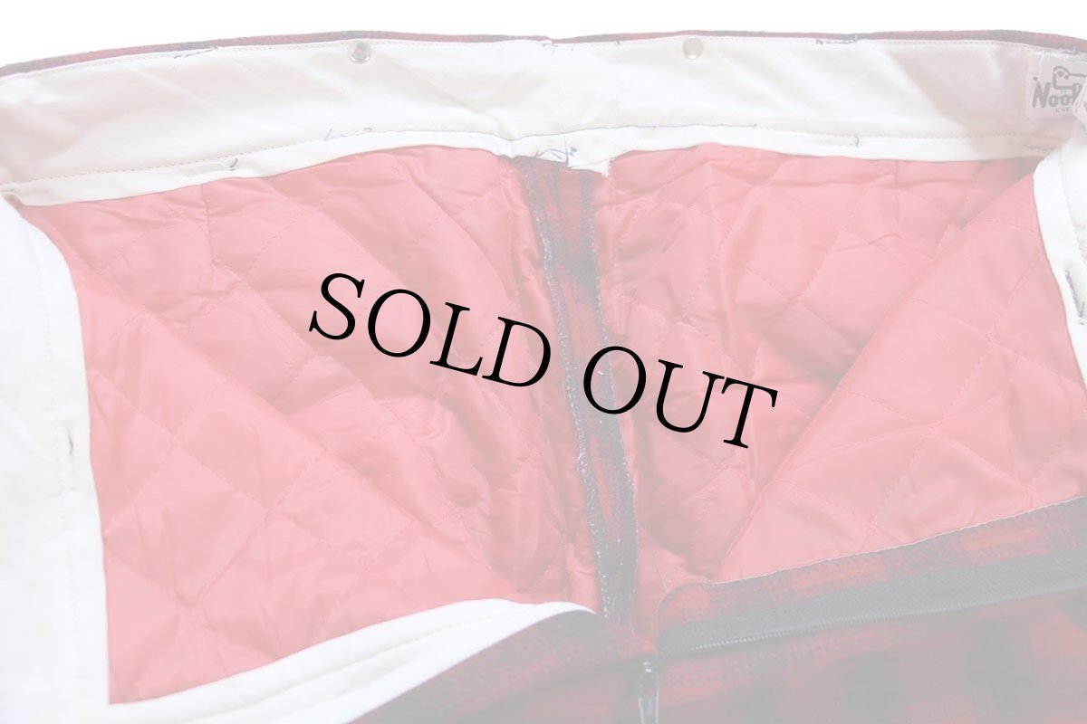 画像7: 70s USA製 Woolrichウールリッチ チェック キルティングライナー ウール ハンティングパンツ 赤×黒 34 (7)