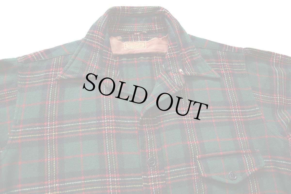 画像3: 40s McGREGORマクレガー タータンチェック マチ付き ウールシャツ ボロ (3)