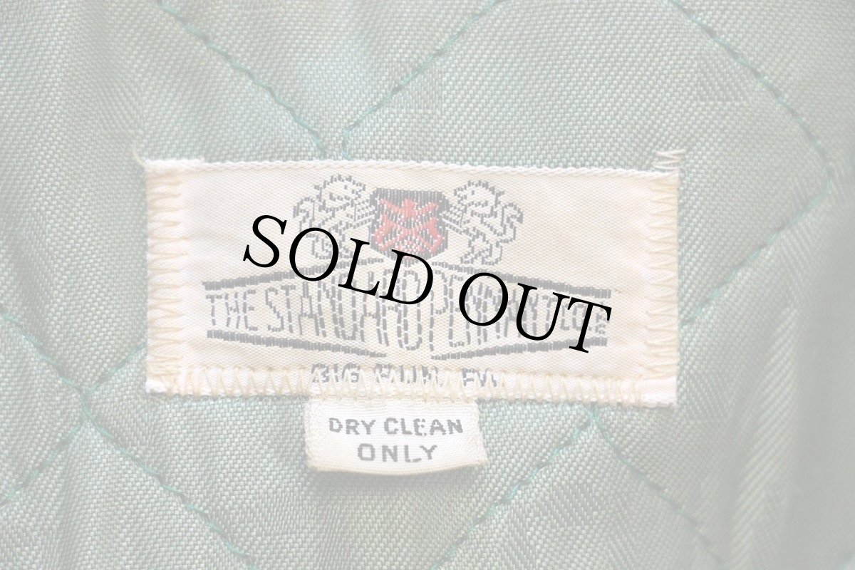 画像4: 60s THE STANDARD PENNANT レタードパッチ&チェーン刺繍 ツートン キルティングライナー メルトン ウール スタジャン 赤×黒 (4)