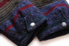 画像7: 90s USA製 Woolrichウールリッチ フォークロア柄 コンチョボタン キルティングライナー ウール ブランケット コート L (7)