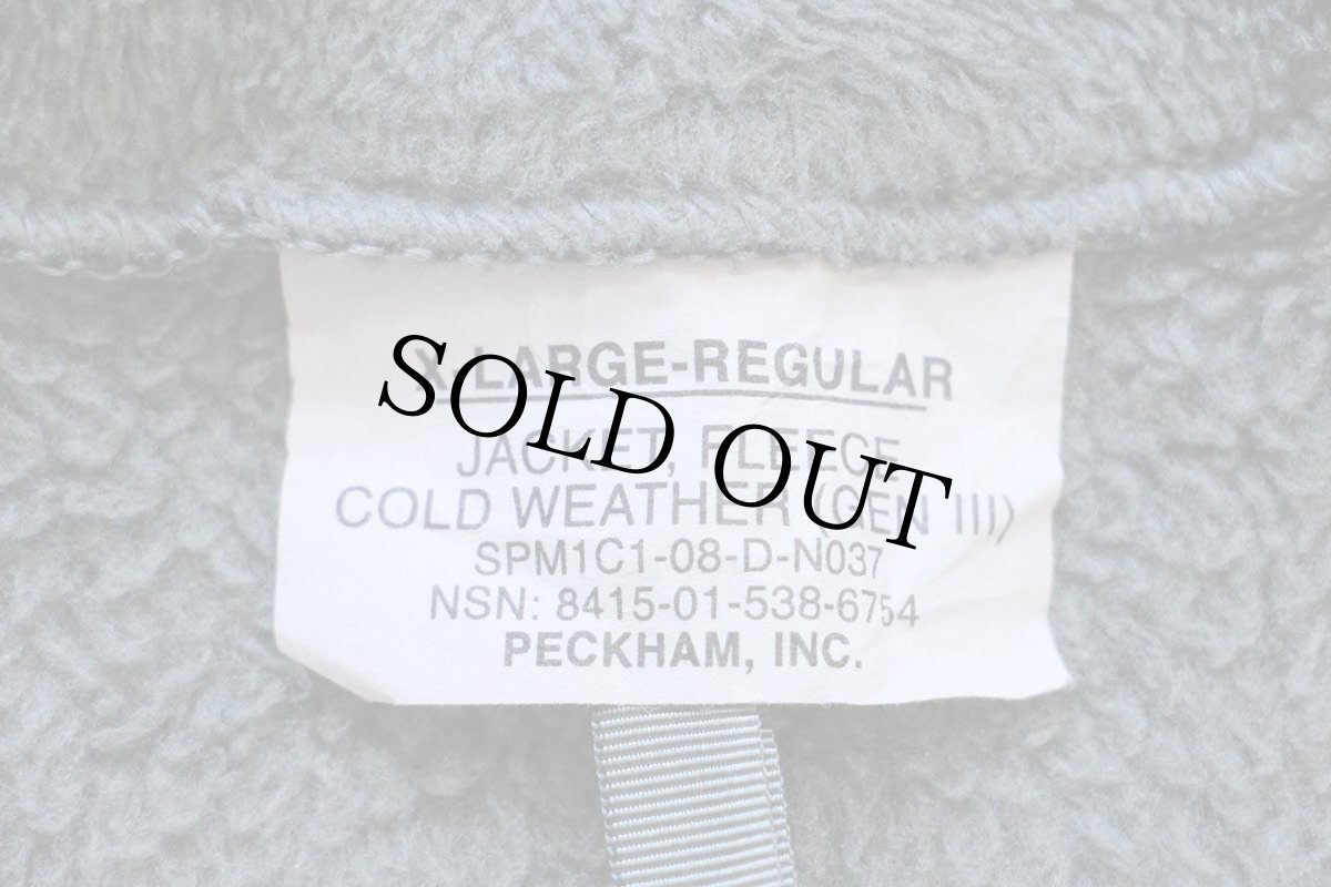 画像4: 00s 米軍 U.S.ARMY パッチ付き ECWCS GEN3 LEVEL3 POLARTEC フリースジャケット フォリアージグリーン XL-R (4)