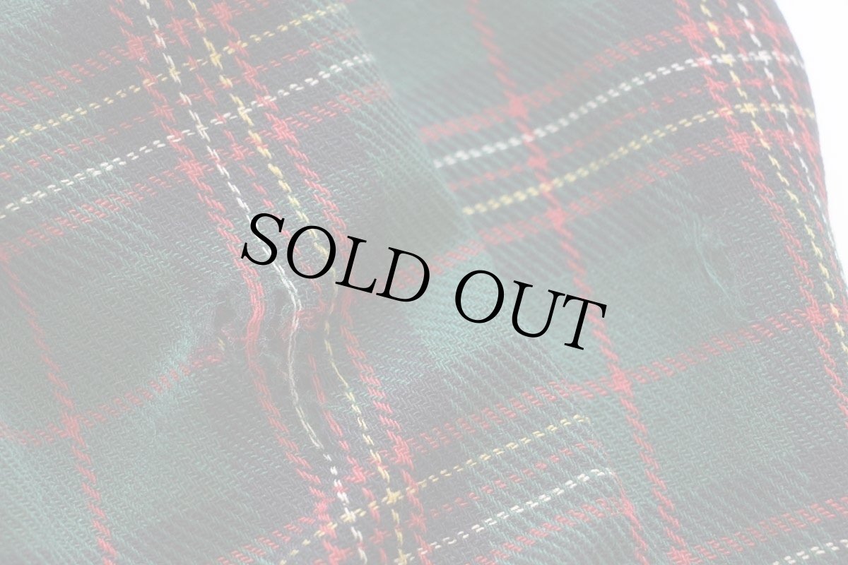 画像6: 40s McGREGORマクレガー タータンチェック マチ付き ウールシャツ ボロ (6)