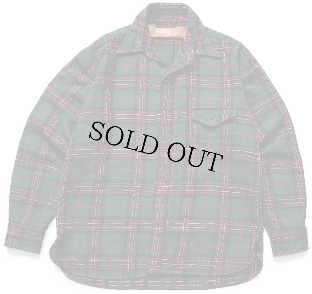 画像1: 40s McGREGORマクレガー タータンチェック マチ付き ウールシャツ ボロ (1)