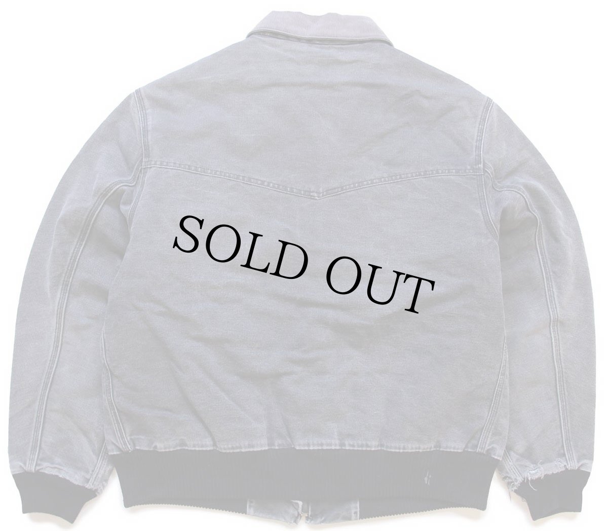 画像2: 90s carharttカーハート キルティングライナー ダック地 サンタフェジャケット ボロ 黒 フェード (2)