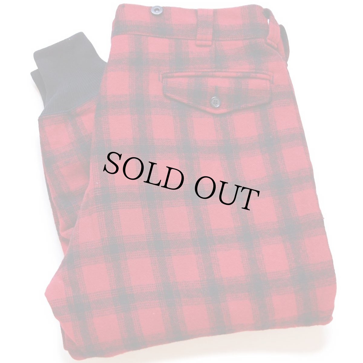 画像1: 70s USA製 Woolrichウールリッチ チェック キルティングライナー ウール ハンティングパンツ 赤×黒 34 (1)