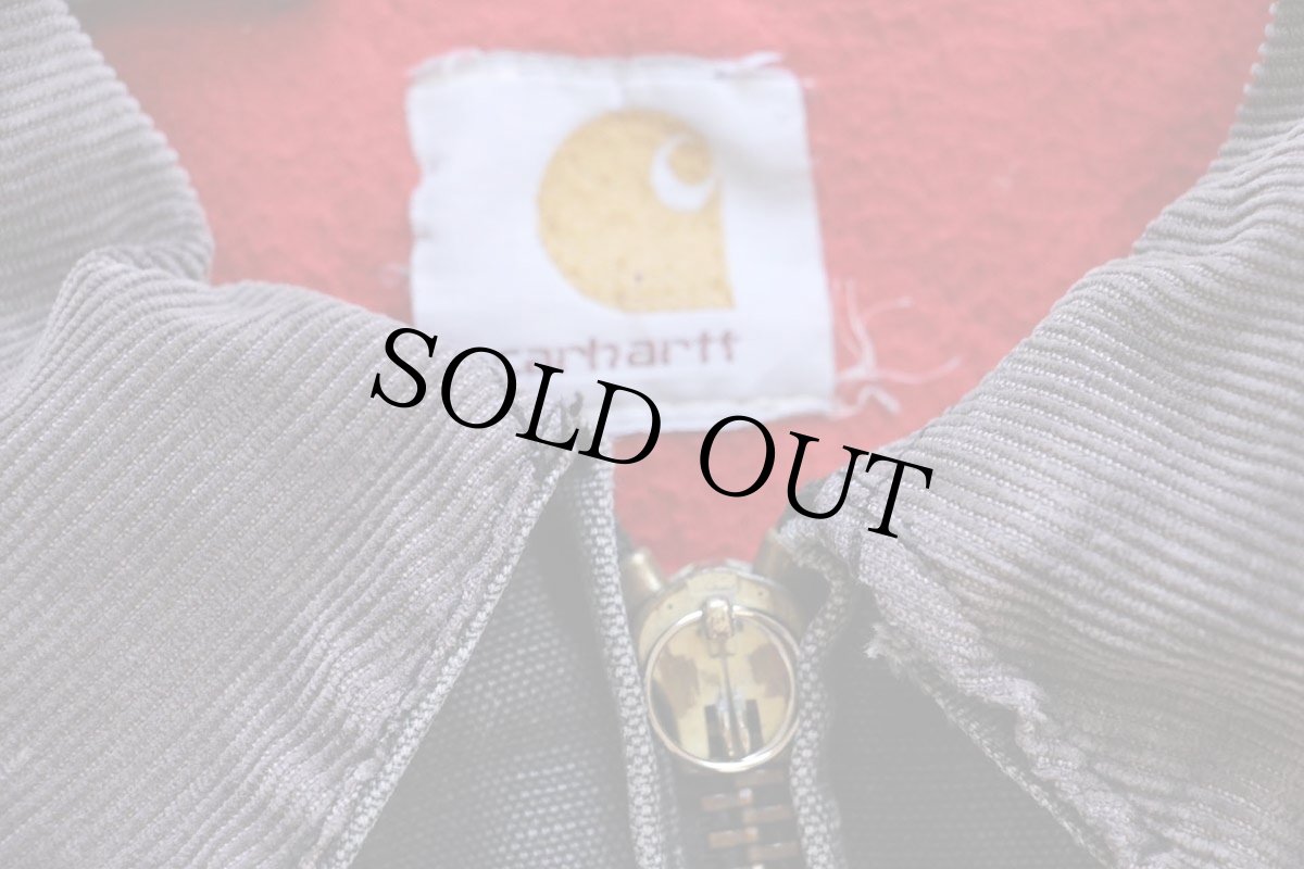 画像4: 90s carharttカーハート キルティングライナー ダック地 サンタフェジャケット ボロ 黒 フェード (4)