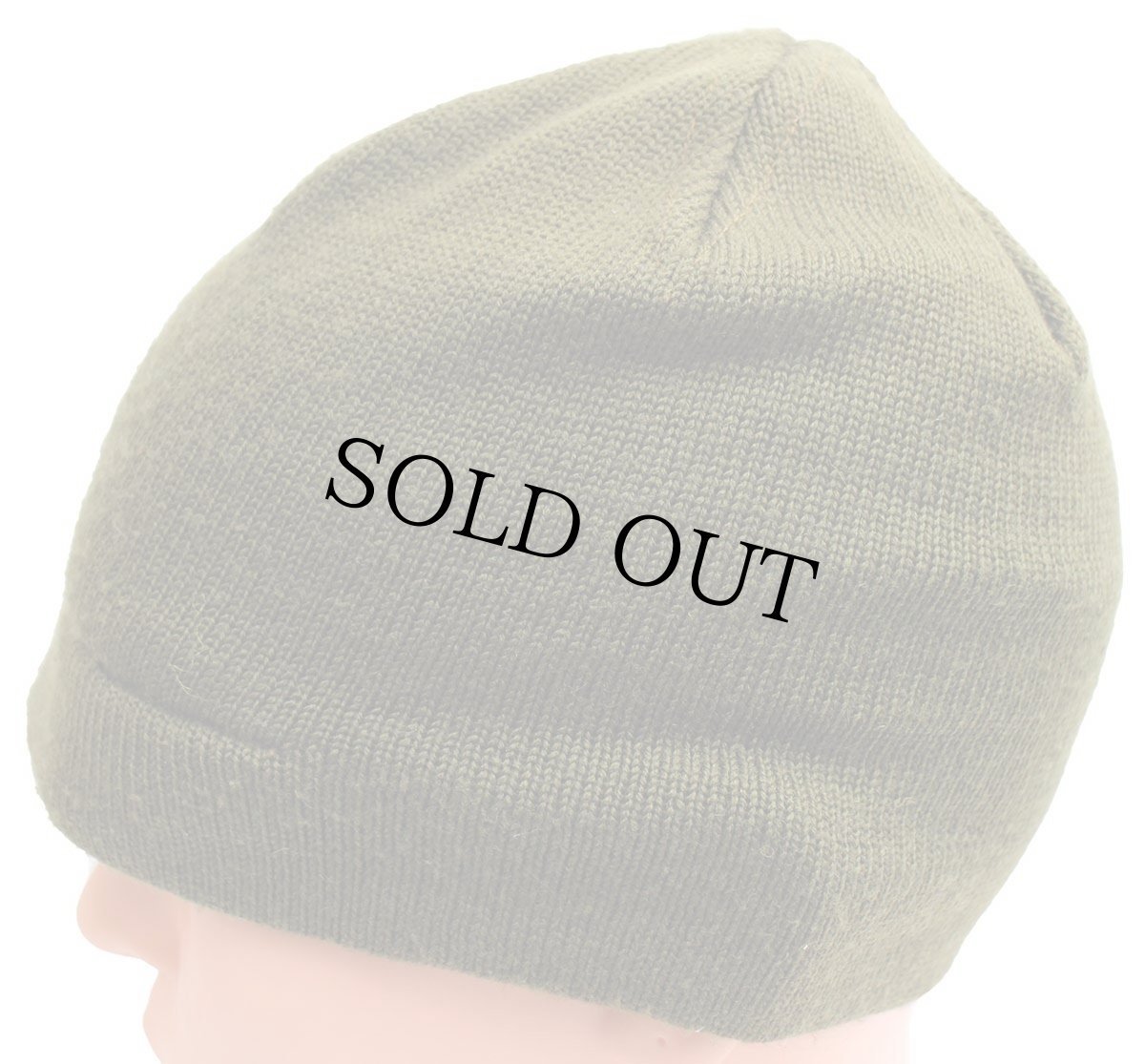 画像5: 00s イタリア軍 ツバ付き ウール ワッチキャップ オリーブグリーン★B ニットキャップ (5)