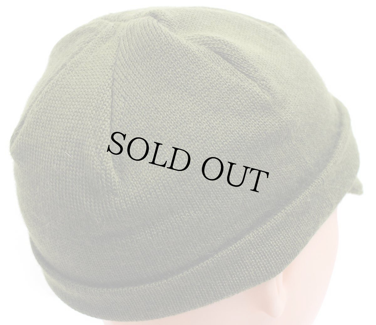 画像4: 00s イタリア軍 ツバ付き ウール ワッチキャップ オリーブグリーン★B ニットキャップ (4)