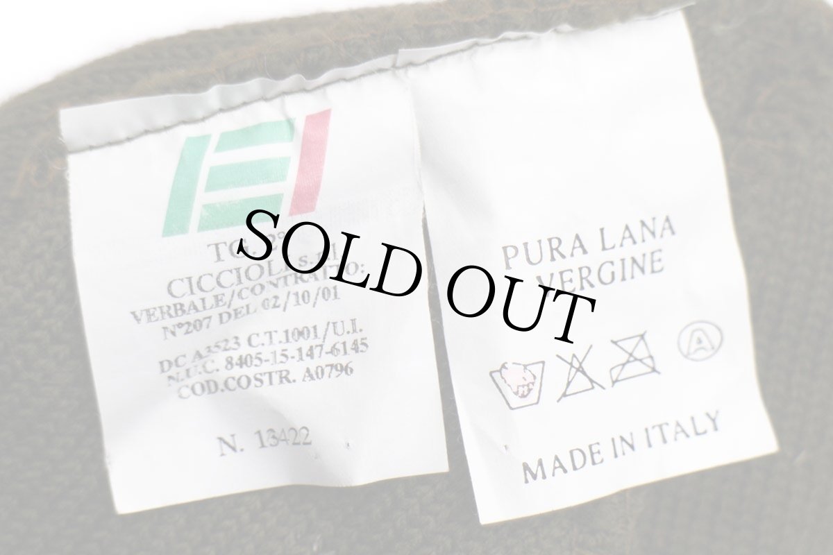 画像8: 00s イタリア軍 ツバ付き ウール ワッチキャップ オリーブグリーン★B ニットキャップ (8)