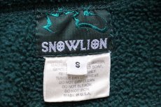 画像4: 80s USA製 SNOWLION チロリアンテープ プルオーバー フリース 緑 S (4)