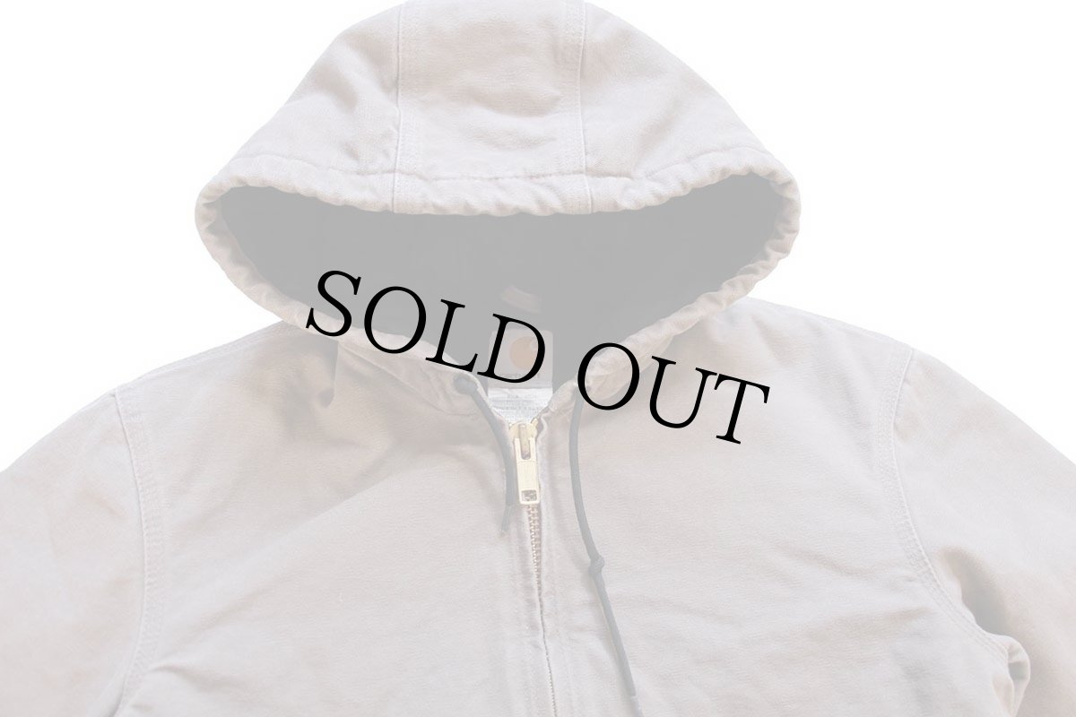 画像3: メキシコ製 carharttカーハート キルティングライナー ダック地 アクティブジャケット パーカー グレーブラウン S (3)