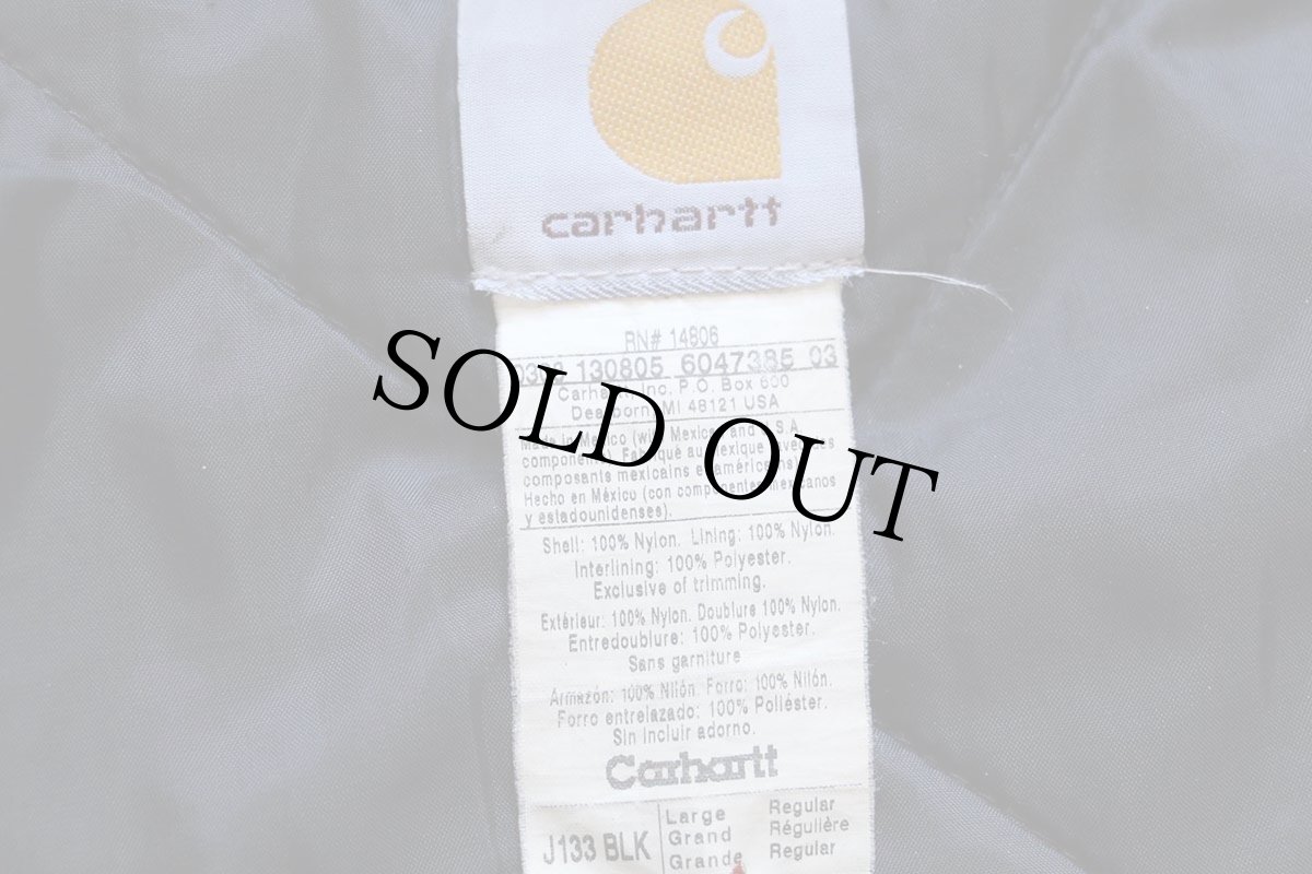 画像4: 00s メキシコ製 carharttカーハート キルティングライナー ナイロンダック アクティブジャケット パーカー 黒 L (4)
