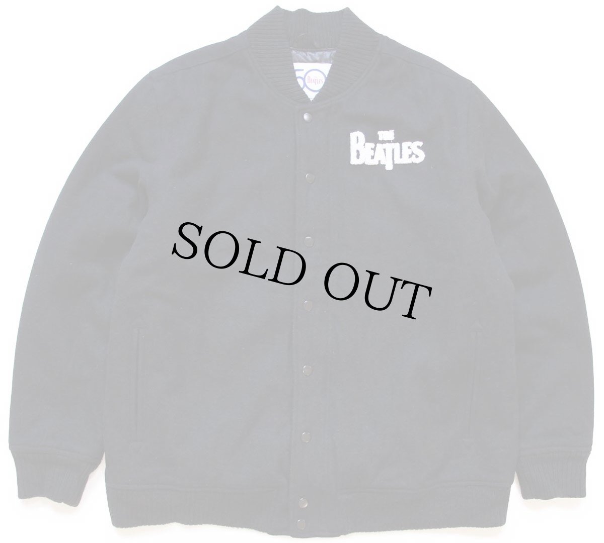 画像1: THE BEATLES American Tour 1964 ビートルズ 50周年 パッチ&チェーンステッチ メルトン ウール スタジャン 黒 XXL★特大 (1)