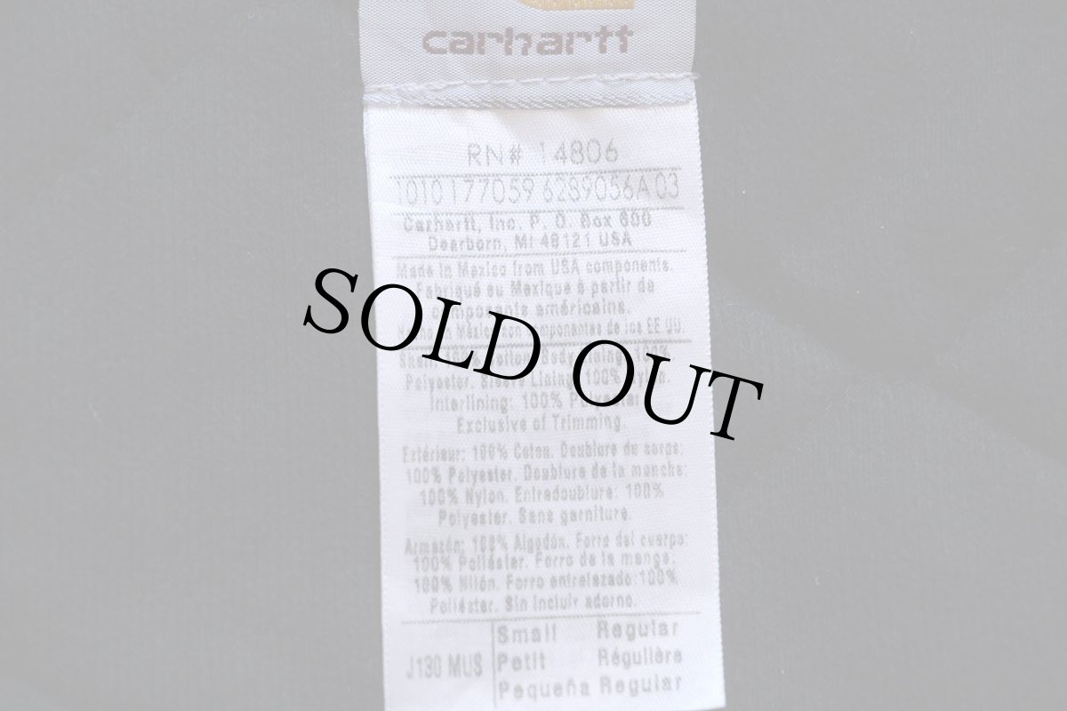 画像4: メキシコ製 carharttカーハート キルティングライナー ダック地 アクティブジャケット パーカー グレーブラウン S (4)