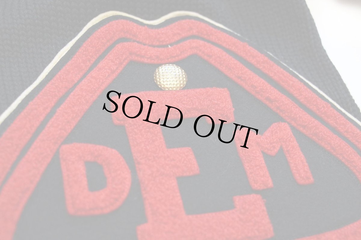 画像4: 50s UNKNOWN DEM パッチ付き パチポケ ウールニット レタードカーディガン 黒 (4)