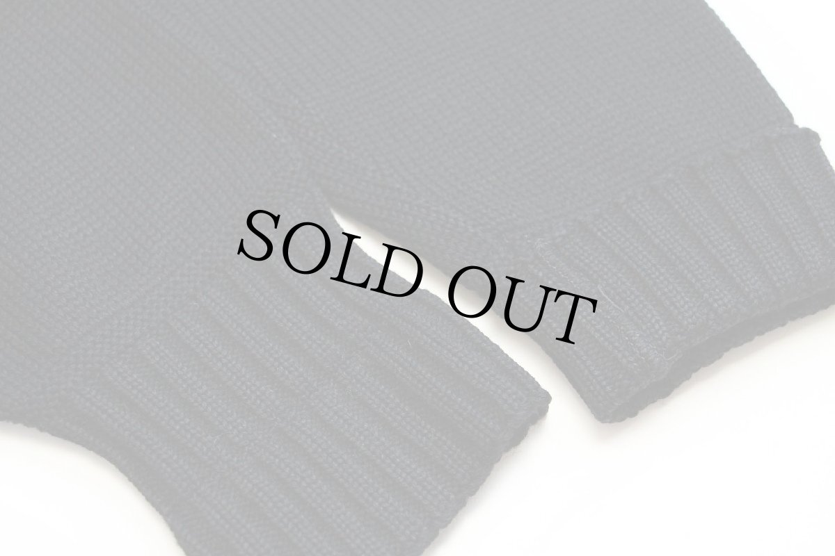 画像7: 50s UNKNOWN DEM パッチ付き パチポケ ウールニット レタードカーディガン 黒 (7)