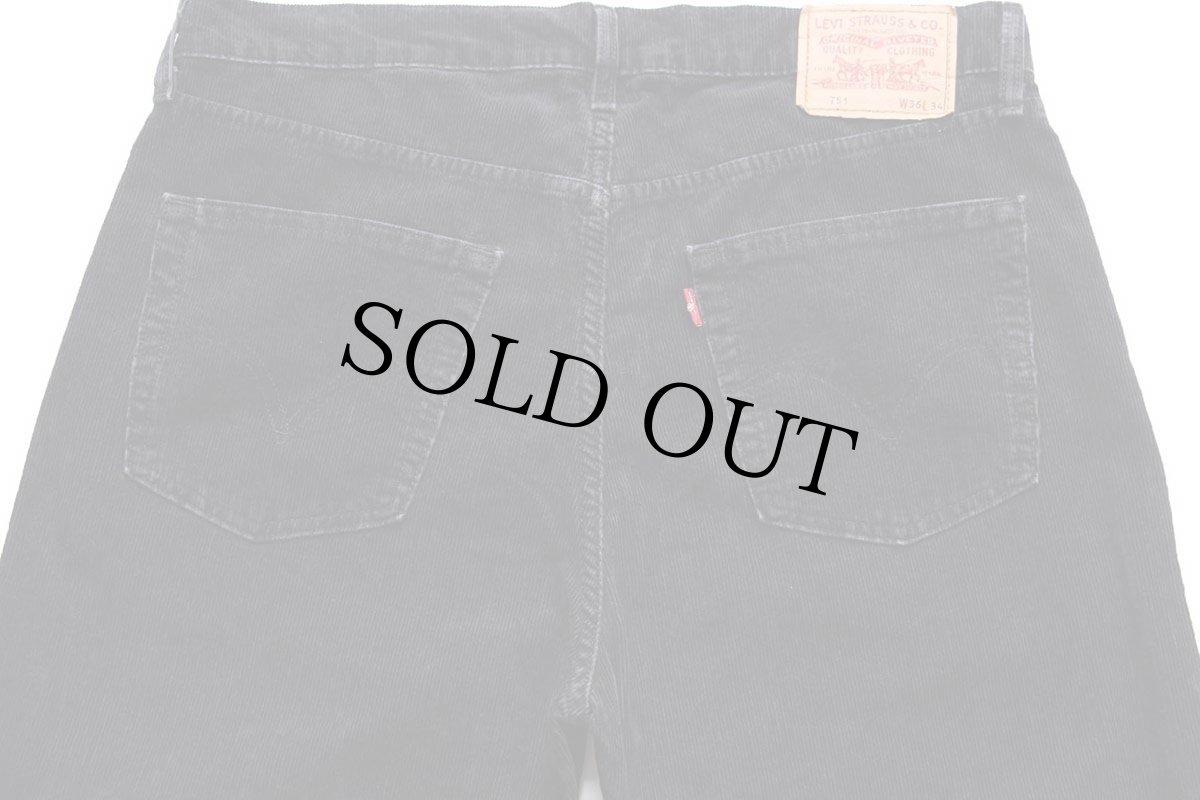 画像5: 00s トルコ製 Levi'sリーバイス 751 コーデュロイパンツ 黒 W36 L34★ユーロ (5)
