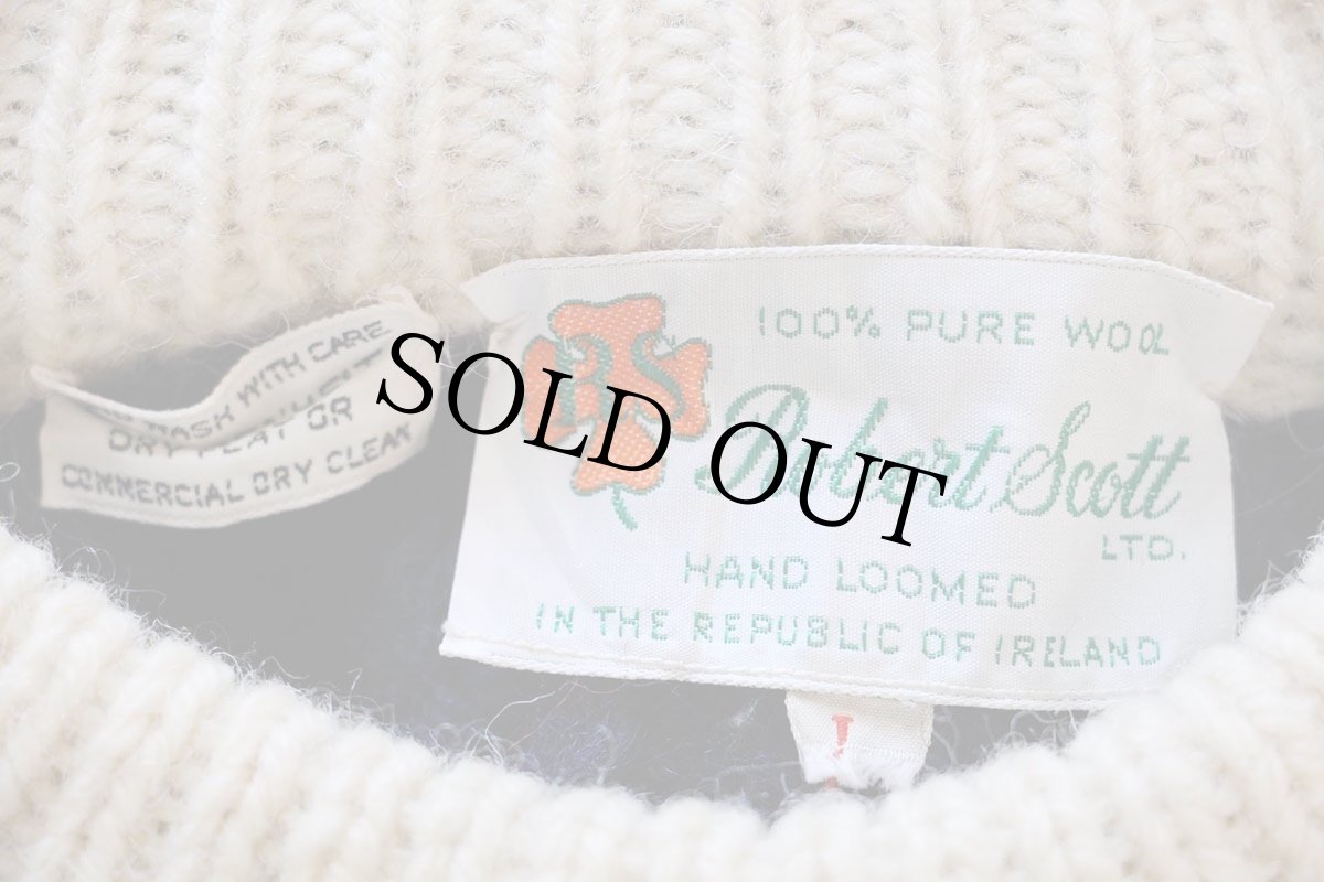 画像4: 70s アイルランド製 Robert Scott マルチボーダー ウール ポップコーンニット セーター L (4)