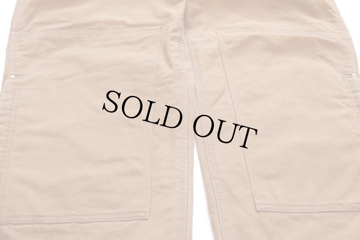 画像7: 00s USA製 carharttカーハート キルティングライナー ダブルニー ダック地 オーバーオール 茶 44×30 (7)