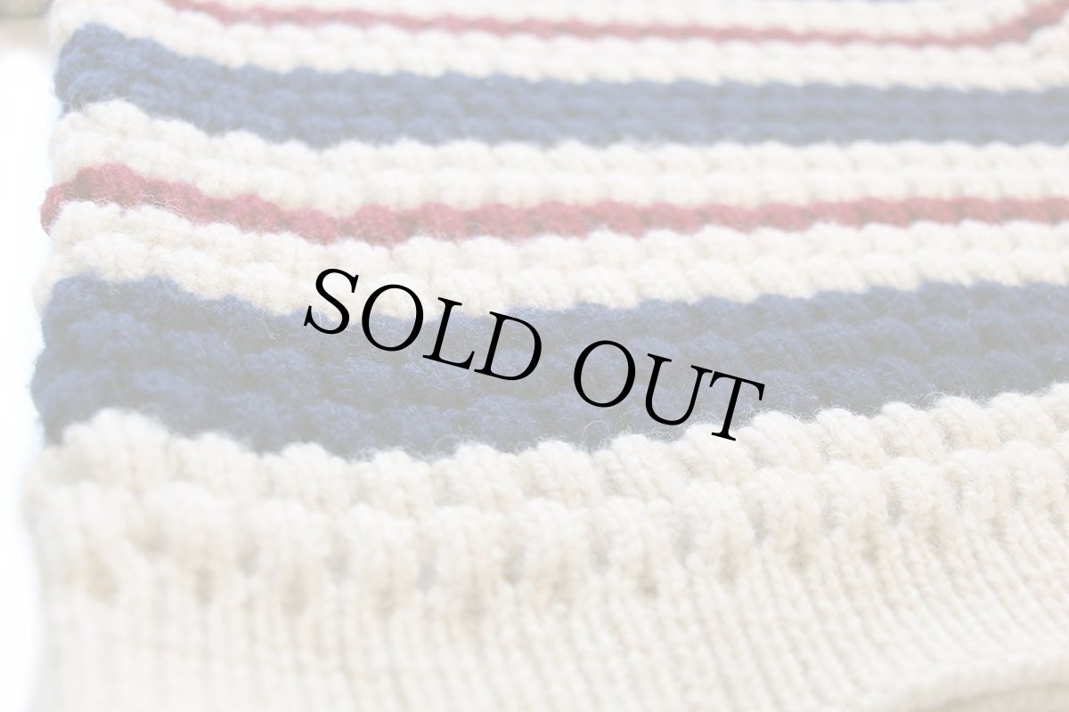 画像5: 70s アイルランド製 Robert Scott マルチボーダー ウール ポップコーンニット セーター L (5)