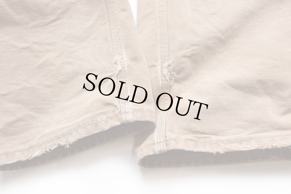 画像9: USA製 carharttカーハート ダブルニー ダック地 ペインターパンツ ボロ 茶 W38 L32 (9)