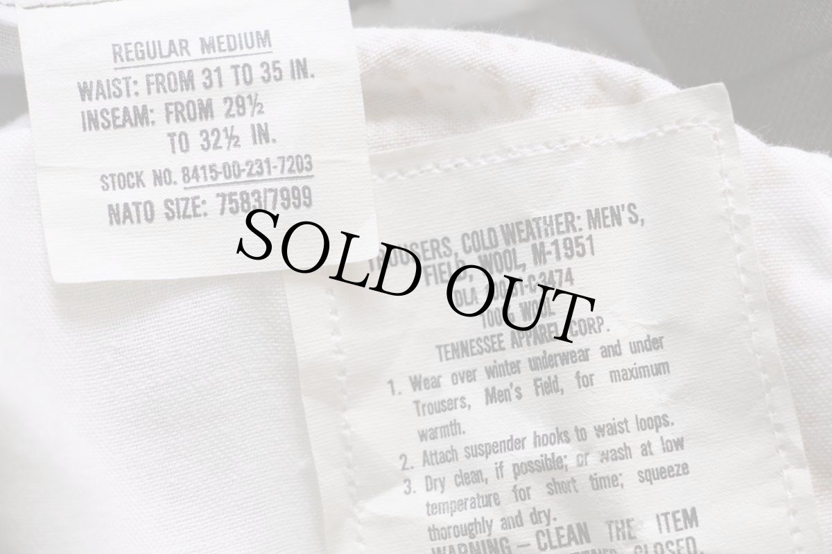 画像6: 80s 米軍 U.S.ARMY M-51 ウールパンツ オリーブグリーン R-M (6)