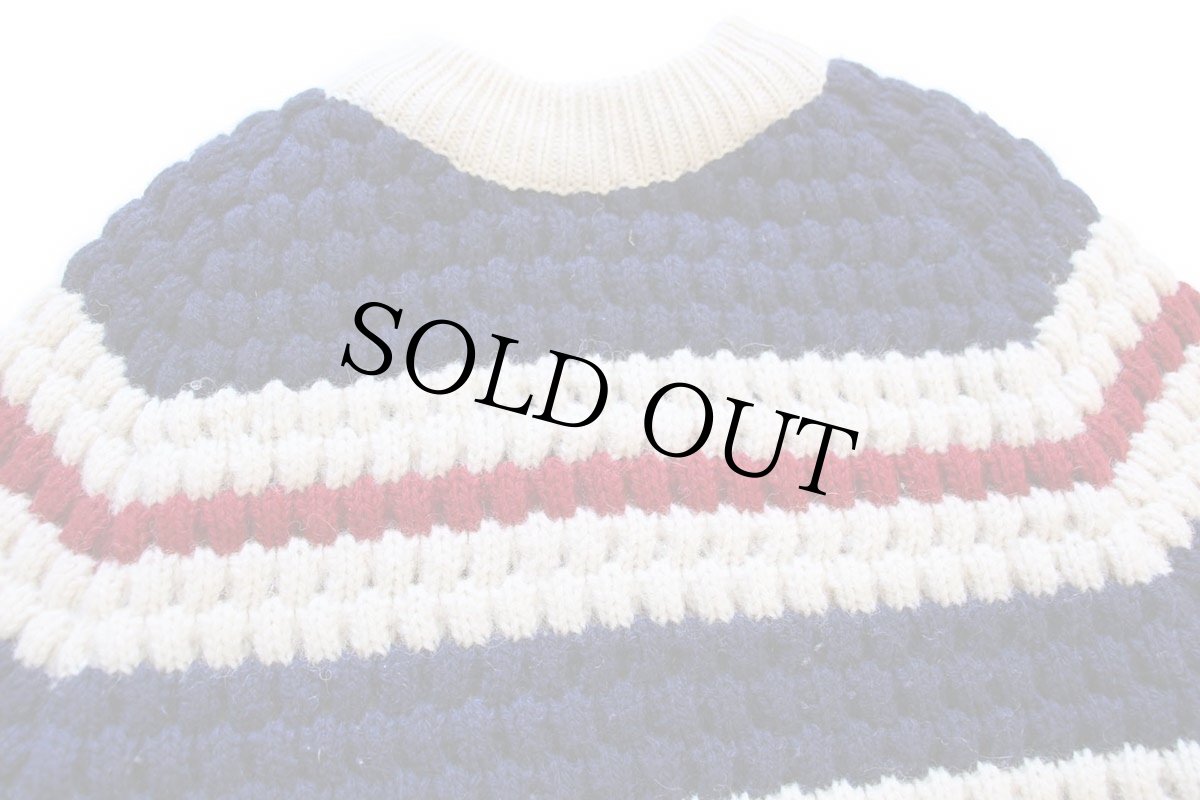 画像3: 70s アイルランド製 Robert Scott マルチボーダー ウール ポップコーンニット セーター L (3)