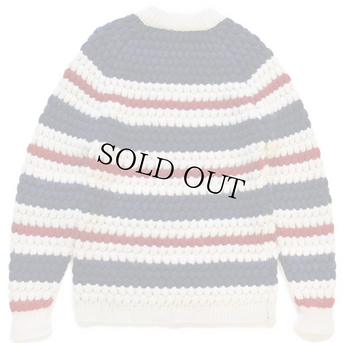 画像2: 70s アイルランド製 Robert Scott マルチボーダー ウール ポップコーンニット セーター L (2)