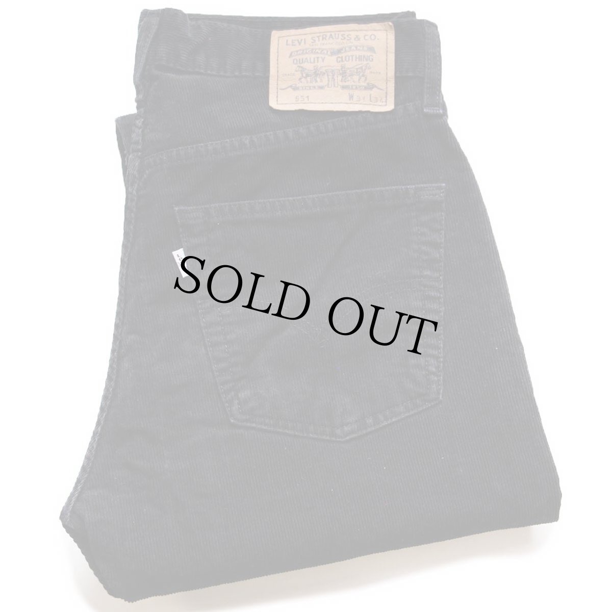 画像1: 90s Levi'sリーバイス 551 コーデュロイパンツ 黒 W31★ユーロ (1)