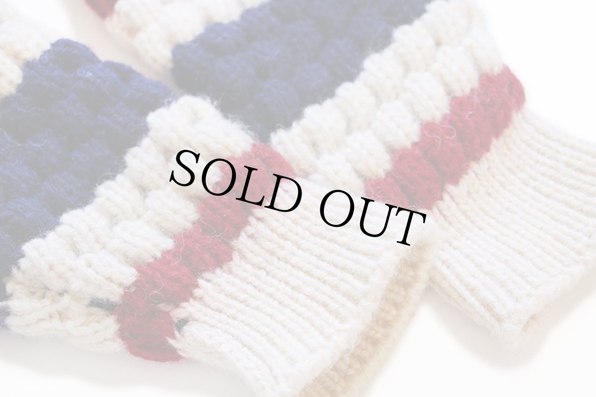 画像6: 70s アイルランド製 Robert Scott マルチボーダー ウール ポップコーンニット セーター L (6)