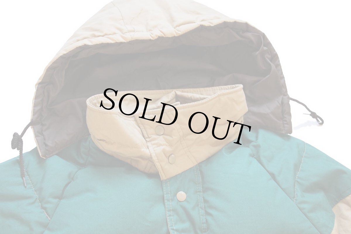 画像3: 80s カナダ製 Sears Western wear ツートン ヨーク切り替え ダウンジャケット カーキ×緑 46 (3)