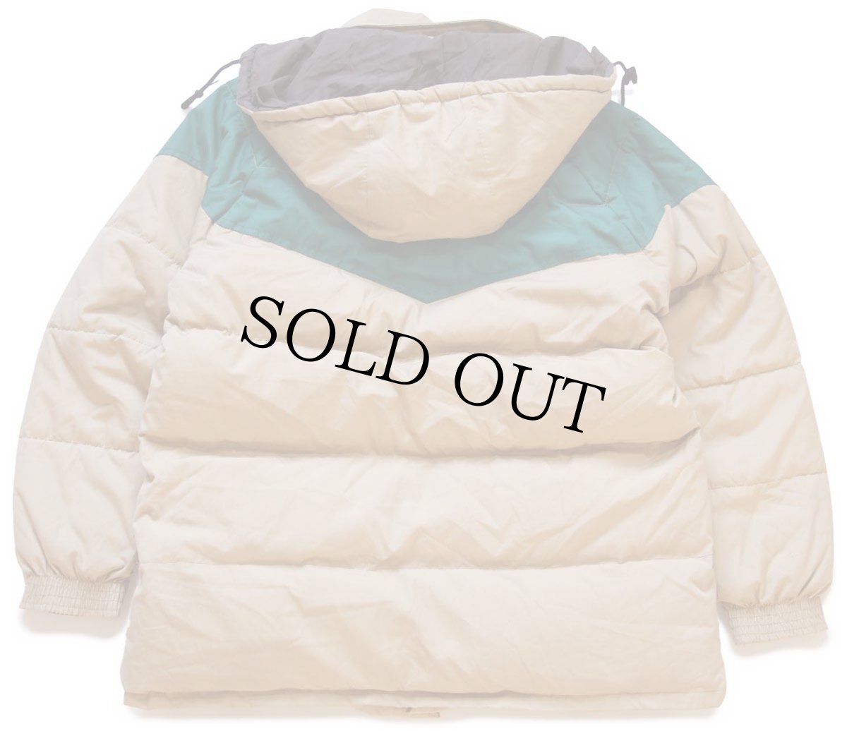 画像2: 80s カナダ製 Sears Western wear ツートン ヨーク切り替え ダウンジャケット カーキ×緑 46 (2)