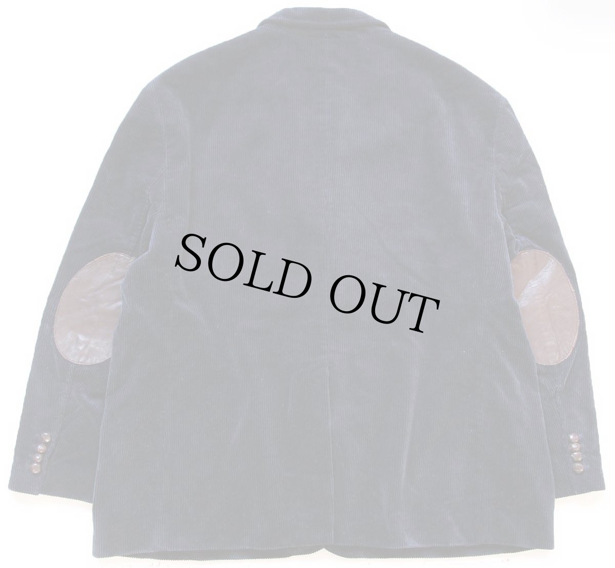 画像2: 00s ポロ ラルフローレン 3つボタン エルボーパッチ付き 太畝 コーデュロイ テーラードジャケット 紺★特大 ブレザー (2)