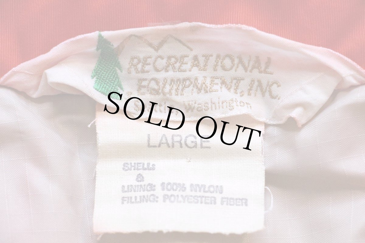 画像4: 70s REI RECREATIONAL EQUIPMENT, INC. ナイロン 中綿ダウンベスト 赤 L (4)